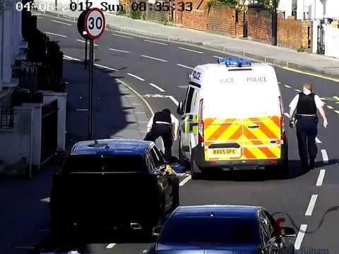 Police Knock Would-Be Thief Off Stolen Bike Using Car Door. Credit – YouTube/Fulham & Hammersmith Council via Storyful