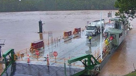 The Daintree Ferry closed due rising river levels shortly before 4pm on Tuesday, reopening the following morning. Picture: Douglas Shire Council