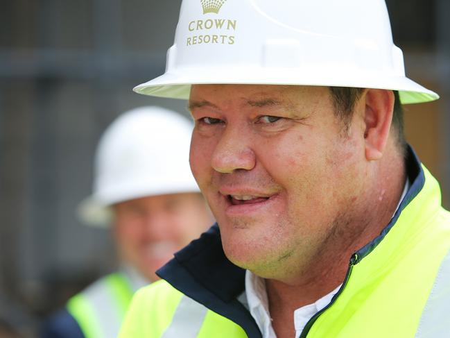 James Packer at the $2.4bn Sydney casino project being built by his company Crown Resorts, making a visit to Sydney this week to tour the facility for the first time. Picture Rohan Kelly