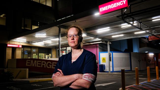 Sunshine Hospital nurse Melissa Urie wants people to get tested. Picture: Luis Enrique Ascui