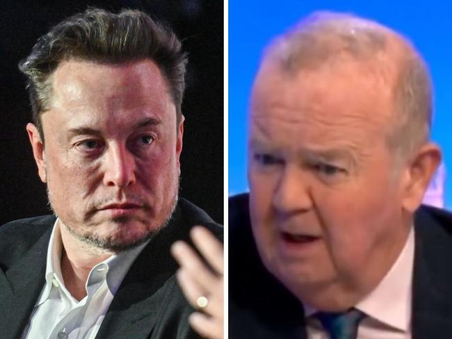 Elon Musk and British journalist Ian Hislop.