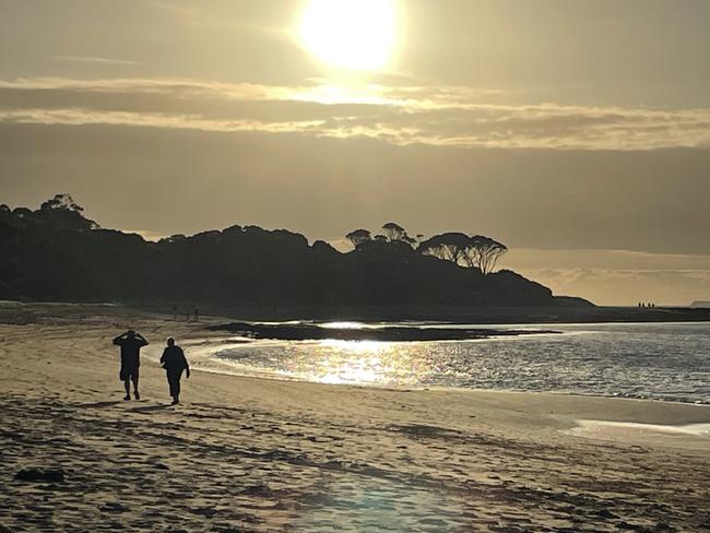 Rocking the sunset at Red Rocks Beach, Cowes. Picture: Rosemarie Ackland, Cowes.
