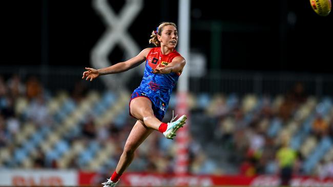 The Melbourne Demons played the Hawthorn Hawks in a round nine AFLW clash at Cazalys Stadium on Thursday, October 24, 2024. Picture: Albert Perez/AFL Photos via Getty Images