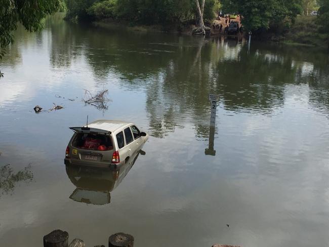 This driver came to grief after trying to take on Cahills Crossing in December 2015. PICTURE: Supplied