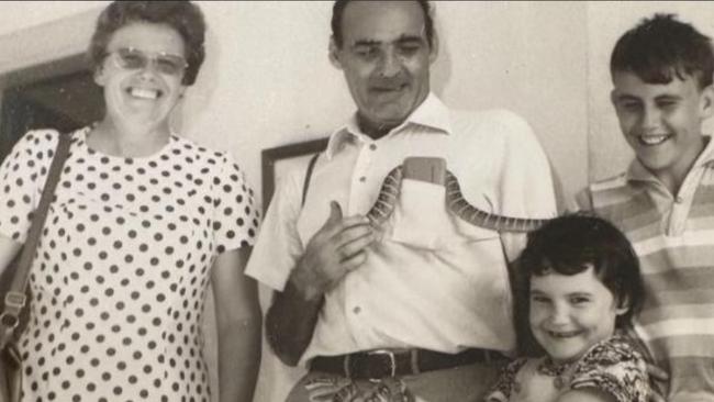 Antony Bullock (far right) and his family, six months after Cyclone Tracy. Picture: Supplied