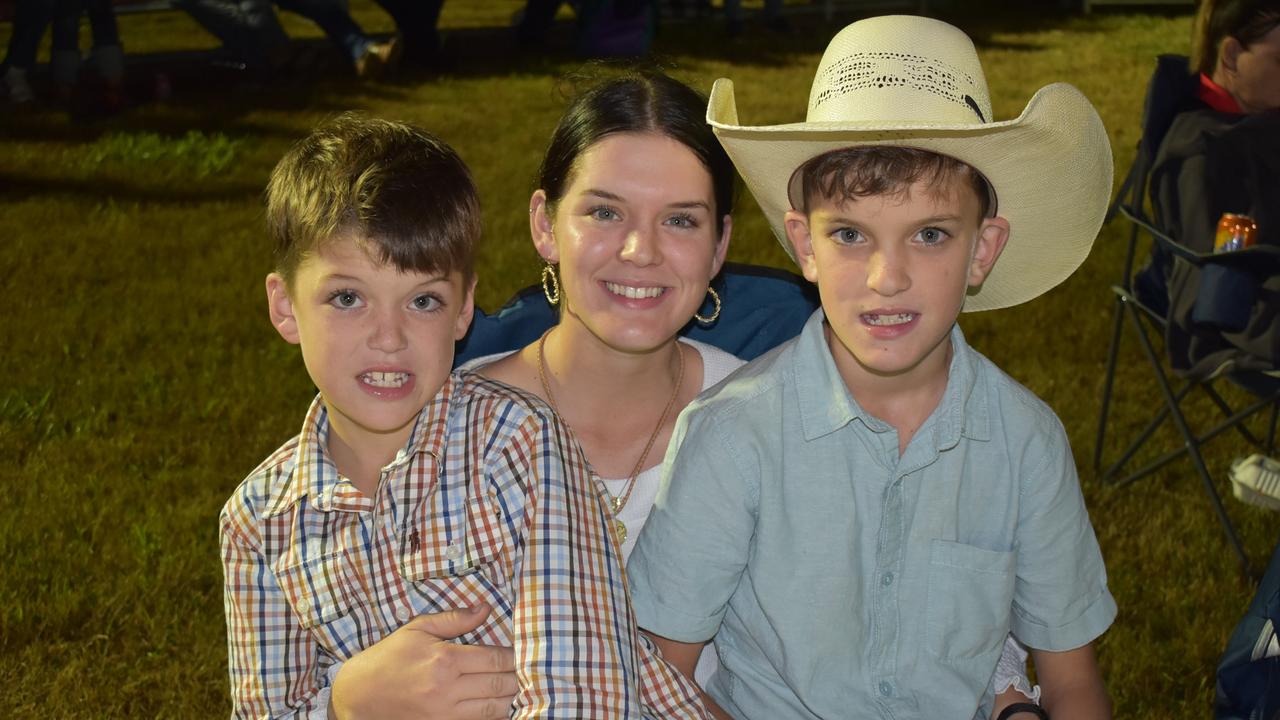 Knox, 9, Cassidy and Brax, 10, Diplock, from Rockhampton, at the Sarina CRCA Rodeo. Photo: Janessa Ekert