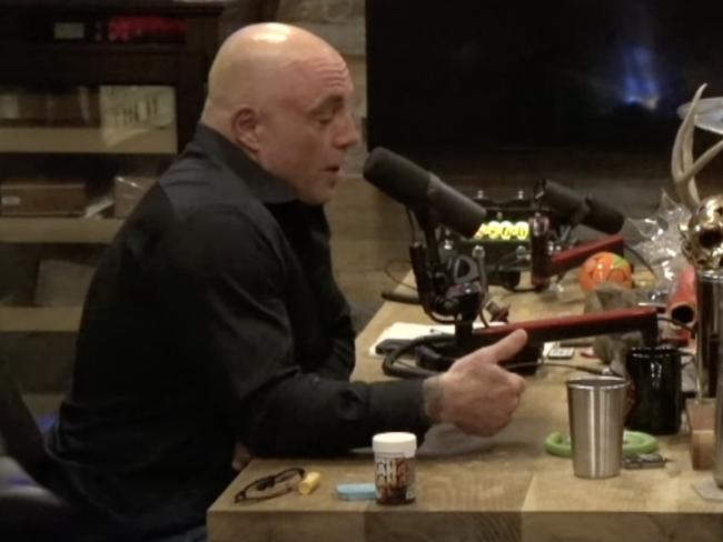 Joe Rogan interviewing Donald Trump on his podcast. Picture: YouTube