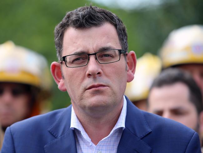 Victorian Premier Daniel Andrews holds a press conference after Jane Garrett resigned. Picture: Alex Coppel.