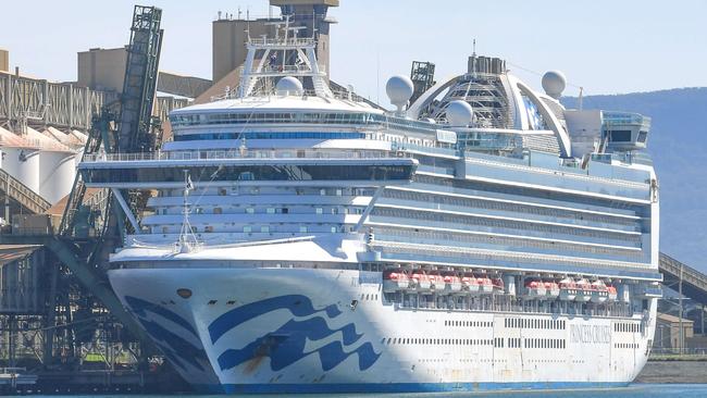 COVID-19 testing on board the Ruby Princess has been widened even as less people are getting the disease. Picture: Simon Bullard