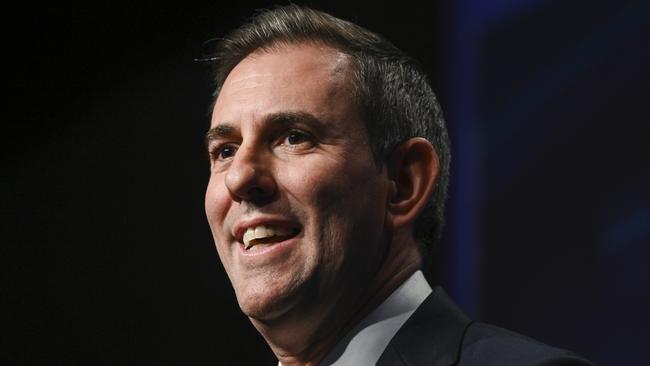 Federal Treasurer Jim Chalmers speaks at the National Press Club in Canberra. Picture: NCA NewsWire/Martin Ollman