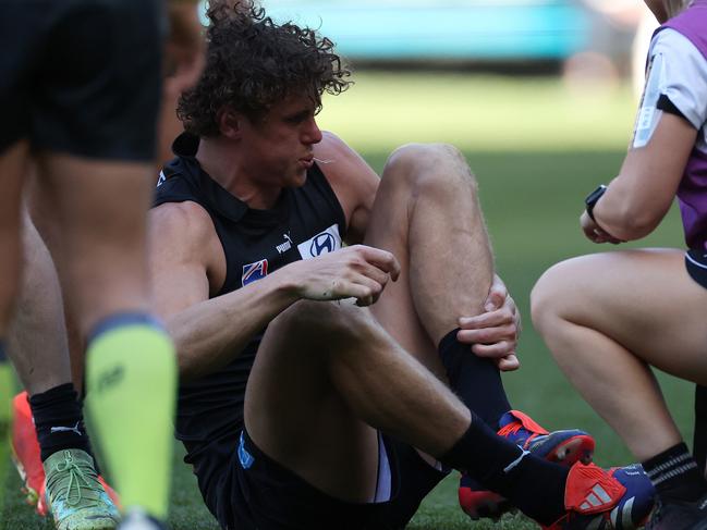 Charlie Curnow was among a group of Blues hit by injury. Picture: Daniel Pockett/Getty Images