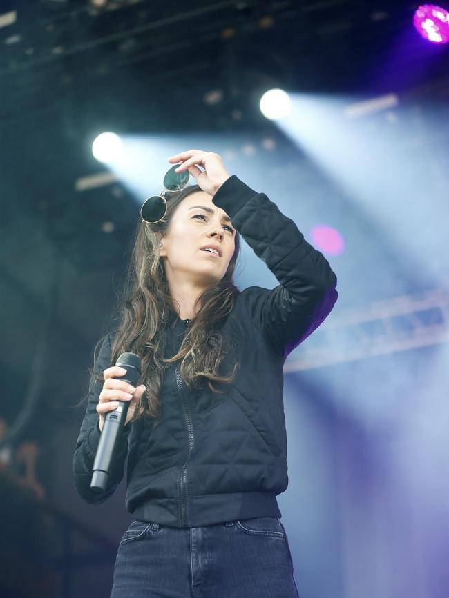 Falls Festival Day 3 at Marion Bay, New Years Eve. Amy Shark performs to a packed audience. PICTURE: MATT THOMPSON