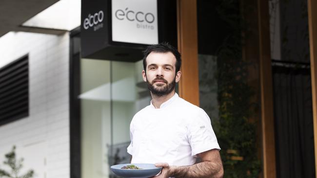 Head chef Antoine Potier at e’cco Bistro. Picture: News Corp/Attila Csaszar