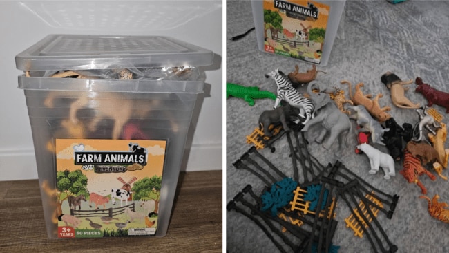 The farm animals toy set came with wild animals. Image: Supplied
