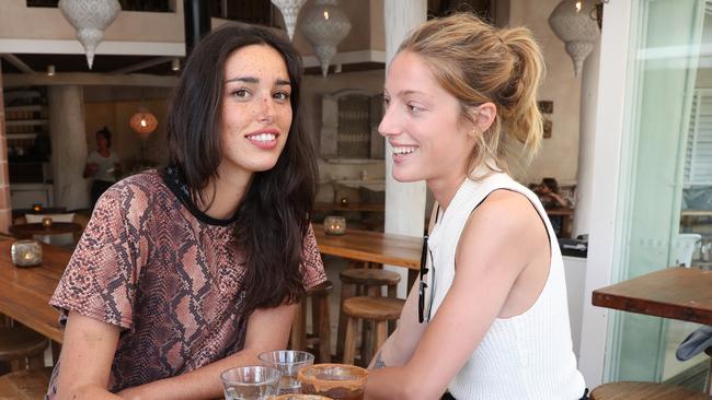 Pictured at Mez Club Cafe and restaurant in Byron Bay is Chiara Sieburger and Camila Baxter. Picture: Richard Dobson