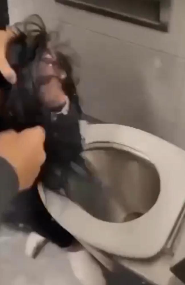 Some students are having their heads shoved into toilets as part of the disturbing trend. Picture: Instagram.