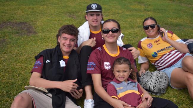 Jose Noble, Jenessa Noble, Jorjah Noble, Ethan Leypoldt, Jayde Noble at the Sunshine Coast Rugby League Finals 2022.