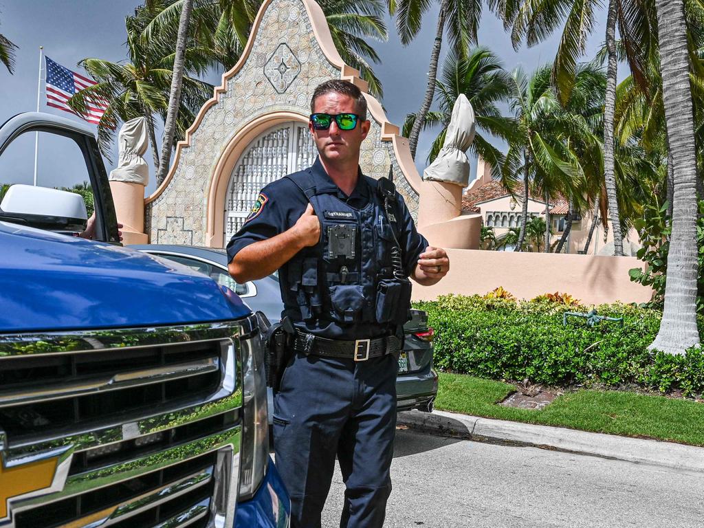 Police in front of Mar-a-Lago, Florida. Picture: Giorgio Viera/AFP