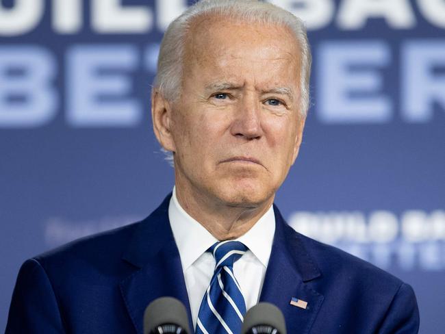 (FILES) In this file photo taken on July 21, 2020 US Democratic presidential candidate Joe Biden speaks about on the third plank of his âBuild Back Betterâ economic recovery plan for working families, in New Castle, Delaware. - Donald Trump has 100 days from Sunday to save his presidency as America tries to avoid a collective nervous breakdown ahead of one of the most divisive, tension-filled elections in US history. (Photo by Brendan Smialowski / AFP)