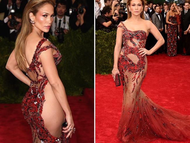 Jennifer Lopez is all about going commando — especially on the red carpet. Picture: Getty
