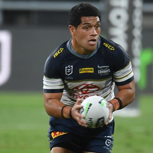 John Asiata is tipped to find a home with the Broncos. and Valentine Holmes. Picture: Evan Morgan