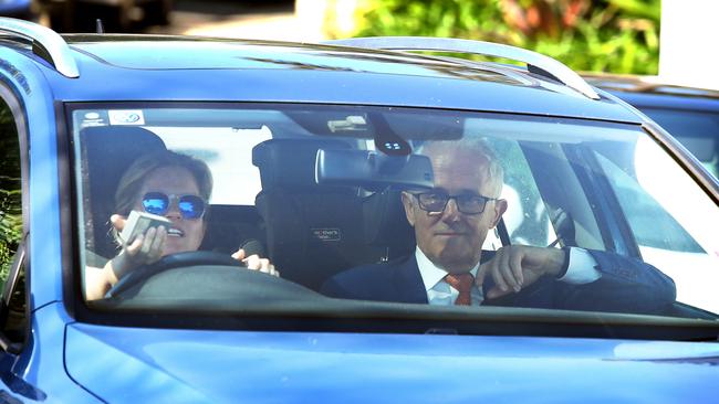 22/10/2018: Former Prime Minister Malcolm Turnbull arrives at his home in Point Piper, Sydney being driven by his daughter Daisy.Pic by James Croucher