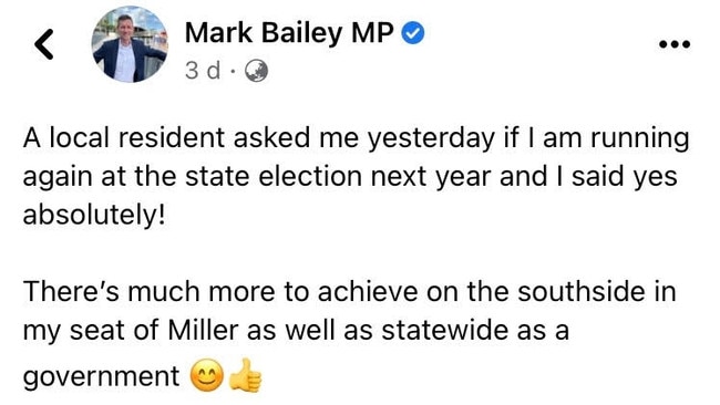 Mark Bailey confirms he will run again in 2024.