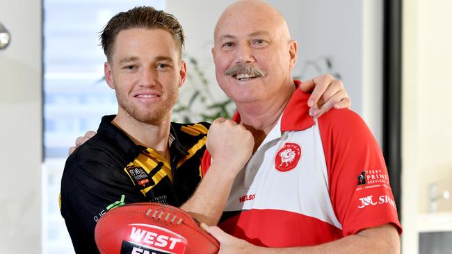 Michael and Lee Virgin have been involved in the most unlikely SANFL premiership wins in the past two seasons. Pictured: AAP Image/Sam Wundke