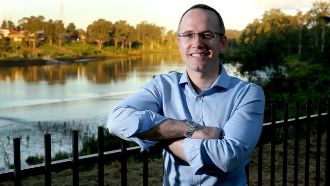 Simon Ingram at proposed site of cross river bridge at Bellbowrie. Picture: Richard Walker