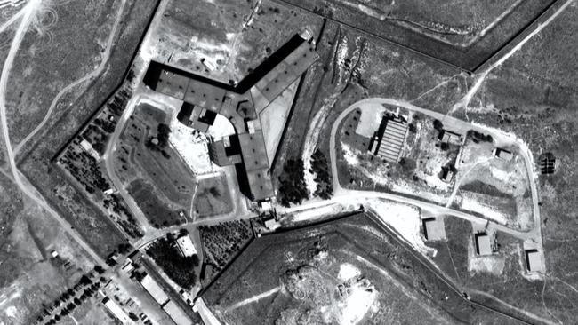 An aerial view of Sednaya Prison, known as the 'human slaughterhouse'