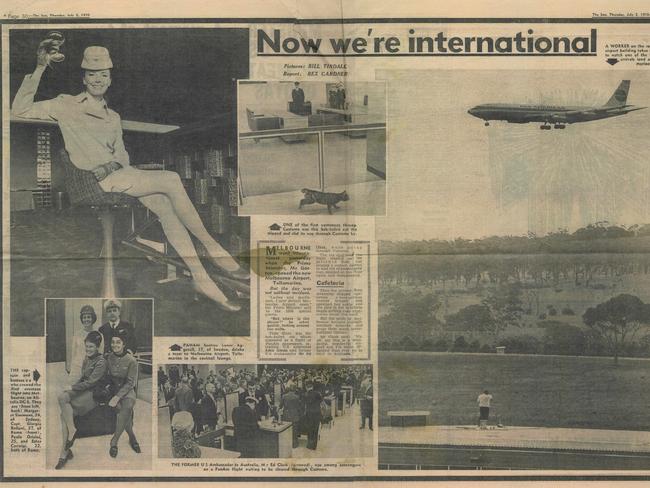 A newspaper clipping from July 1970, when the airport opened.