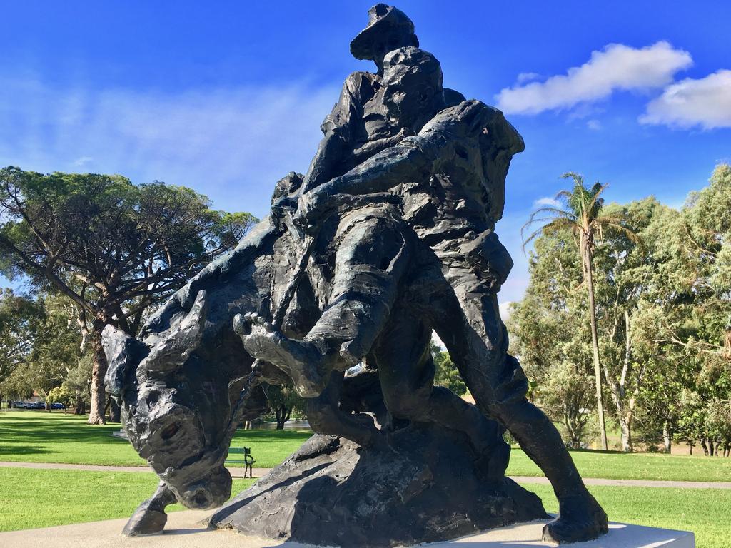 Monuments around Australia help honour Australia’s animal and human heroes. Simpson and his Donkey, by Robert Hannaford, is in North Adelaide. Picture: Andrew O'Grady