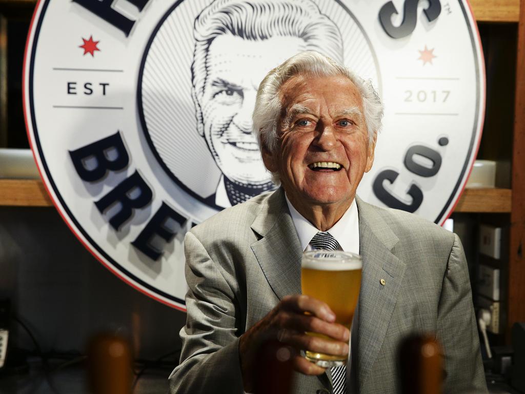 Former Australian Prime Minister, The Hon. Bob Hawke, at the launch of Australian beer brand, Hawke’s Brewing Co., with the first product, Hawke’s Lager, at The Clock Hotel, today. Picture: Justin Lloyd