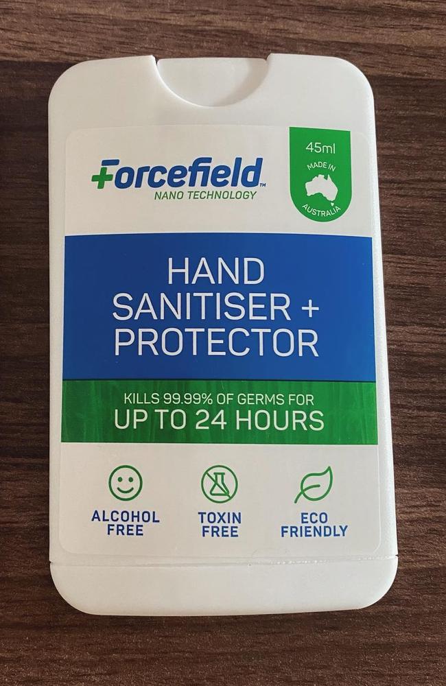 Queensland-based Forcefield Hygiene Technology founder Brett Millynn believes his companies water based hand sanitiser is the solution to the Territory's hand sanitiser woes. Picture: Forcefield/ Facebook