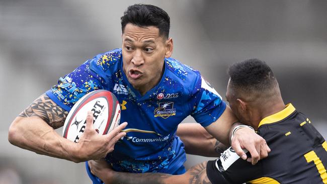 Israel Folau is set to return to Test rugby with Tonga. Picture: Charly Triballeau / AFP