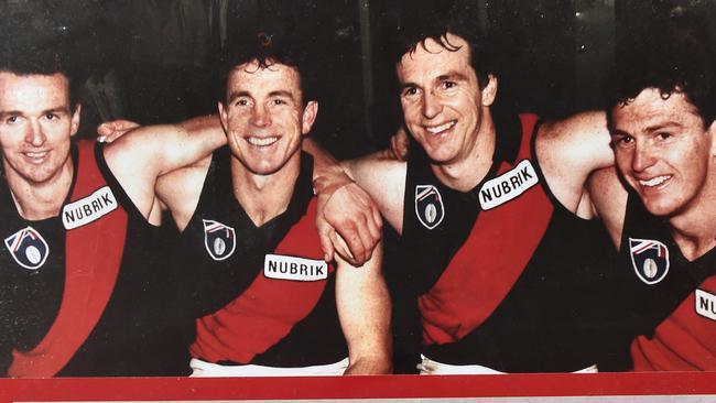 Copy photos of Neale Daniher Four brothers, Anthony, Terry, Neale and Chris playing for Essendon v St. Kilda 1990