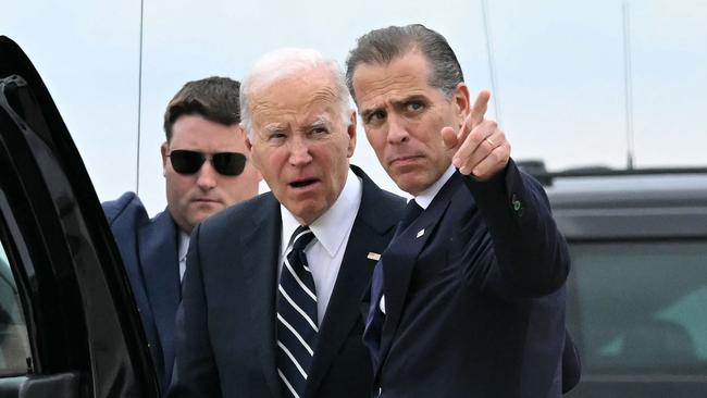 US President Joe Biden with son Hunter. Picture: AFP