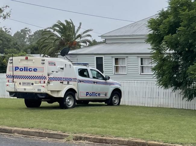 A crime scene has been established in Kingaroy. Photo: Andrew Hedgman