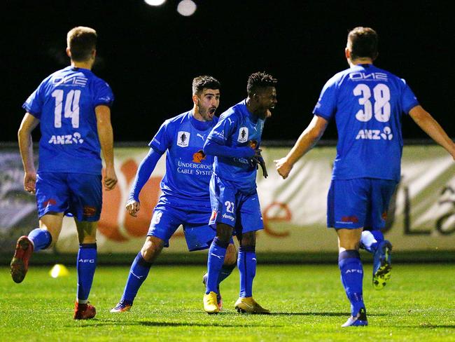 Kamsoba is now trying his hand at the theatrics for Melbourne Victory. Picture: Getty Images