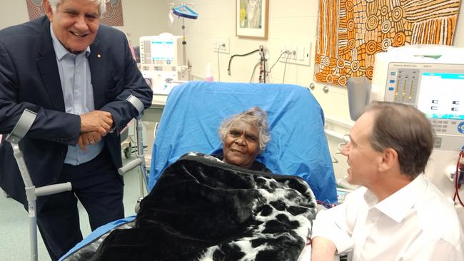 Aged care and Indigenous Health Minister Ken Wyatt and Health Minister Greg Hunt during a visit to Alice Springs. The federal Government has announced a big increase in surprise inspections of nursing homes.