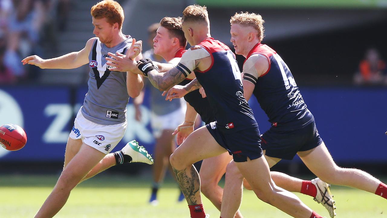 Drew laid five tackles including a chase-down tackle on Jake Melksham in the second quarter. Picture: Michael Dodge (Getty).