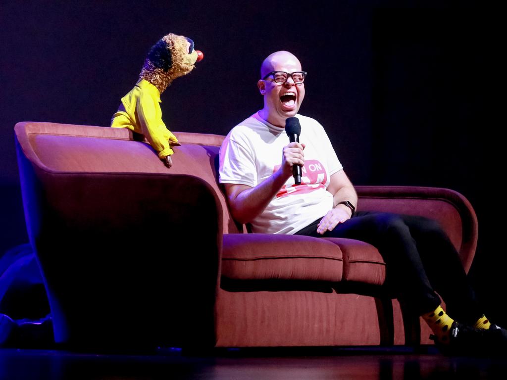 Ben Zabel with Agro during an Up Late show.