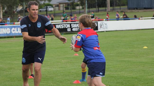 Freddy Fittler at a NSW Rugby League training clinic.