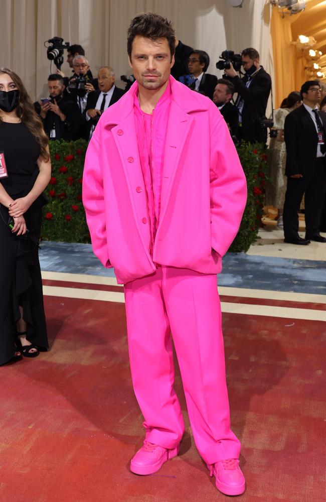 Sebastian Stan in Valentino. Picture: Getty Images