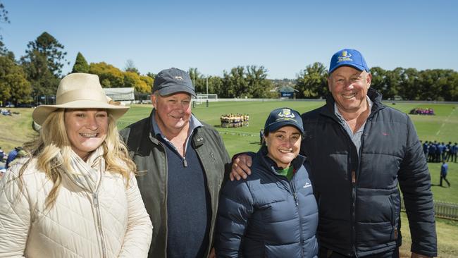 At Grammar Downlands Day are (from left) Linda and Craig Brimblecombe with Alison and Michael Spencer at Toowoomba Grammar School, Saturday, August 19, 2023. Picture: Kevin Farmer