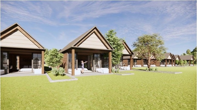 An artist’s impression of what one type of the eco-cabins are predicted to look like, if approved.