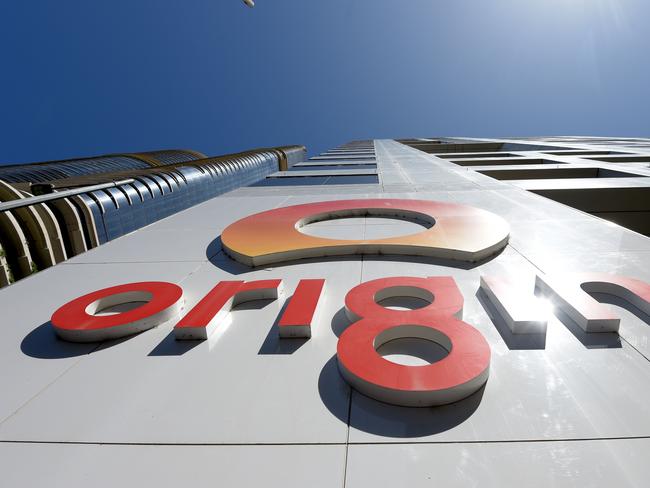 The Origin Energy Ltd. logo outside the company's office in Melbourne, Australia, on Wednesday, Nov. 15, 2023. Origin Energy’s biggest shareholder AustralianSuper lifted its stake in the takeover target a week before the deciding shareholder vote on the Brookfield Asset Management-led bid. Photographer: Carla Gottgens/Bloomberg