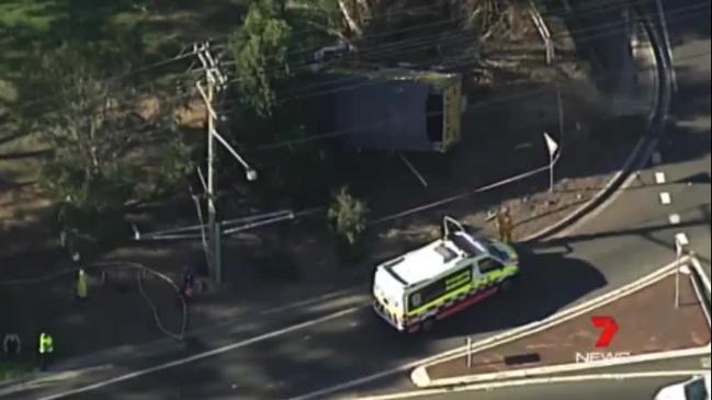 Truck crashes into Kenthurst house, driver trapped and unconscious (7 News Sydney)