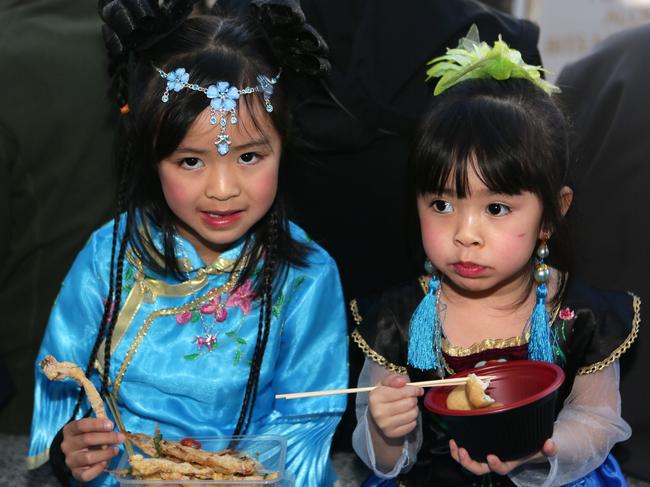 Cabramatta Moon Festival. 2016 Sisters Sophie, 6, and Kathy Su, 4, of Auburn. Picture: Ian Svegovic