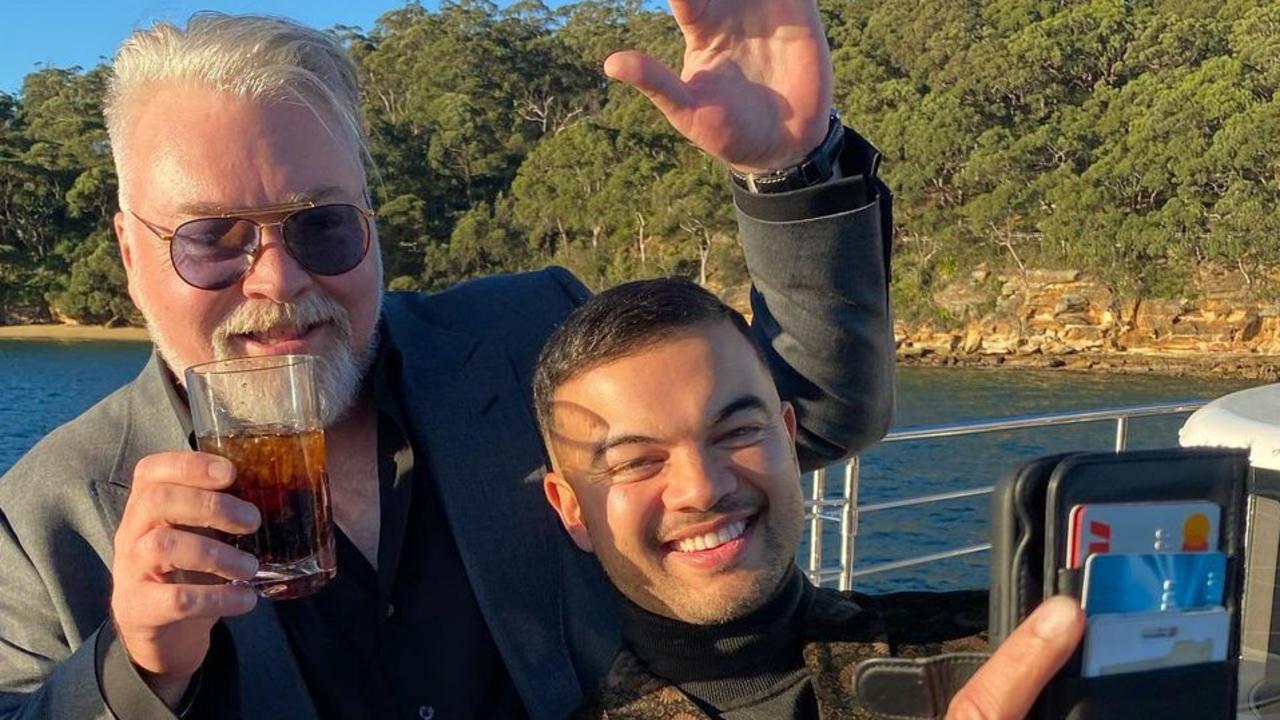 Kyle Sandilands recently celebrated his 50th birthday on a yacht with friends including Guy Sebastian. Picture: Instagram.